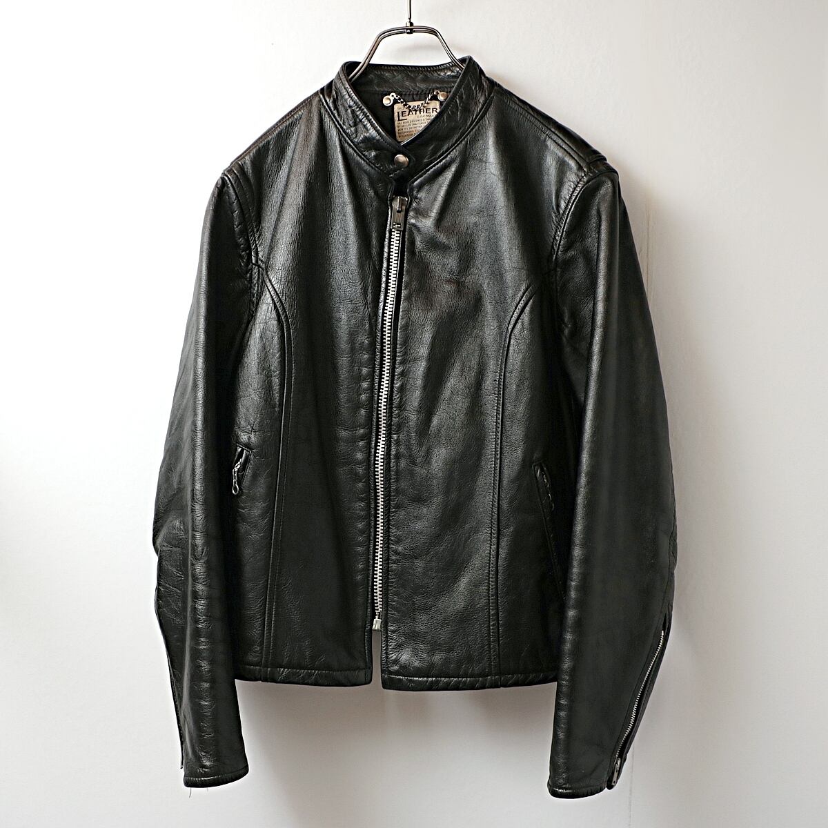 70s THIS GENUINE LEATHER GARMENT single leather jacket used