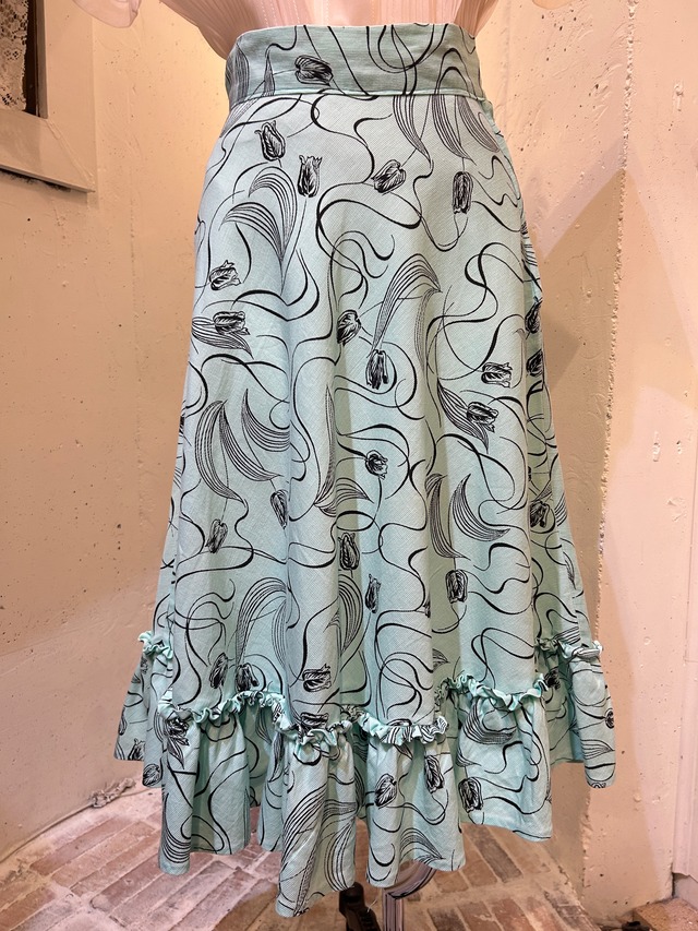 40's mint green tulip skirt