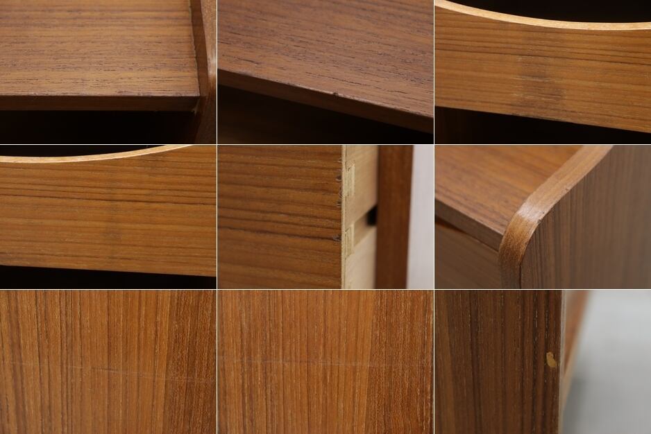 ヴィンテージ チーク材 ベッドサイド ナイトスタンド キャビネット