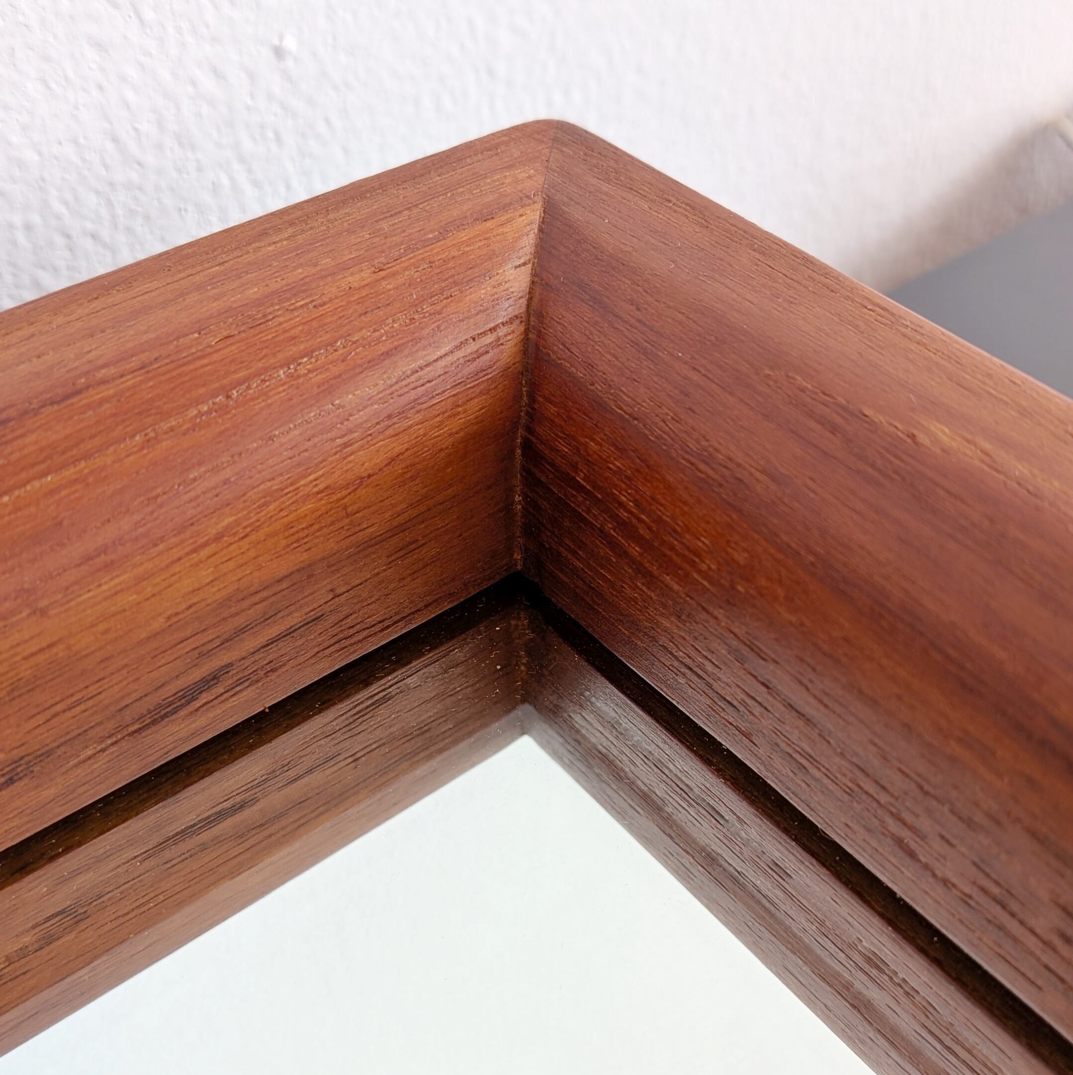 チーク 壁掛け ウォールミラー Vintage Teak Wall Mirror 440x440mm