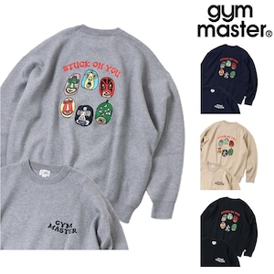 gym master ジムマスター ジャガードニット STUCK ON YOU 刺繍クルーネック メンズ レディース 覆面レスラー バック刺繍 ゆったり LOVE＆PEACE G821769