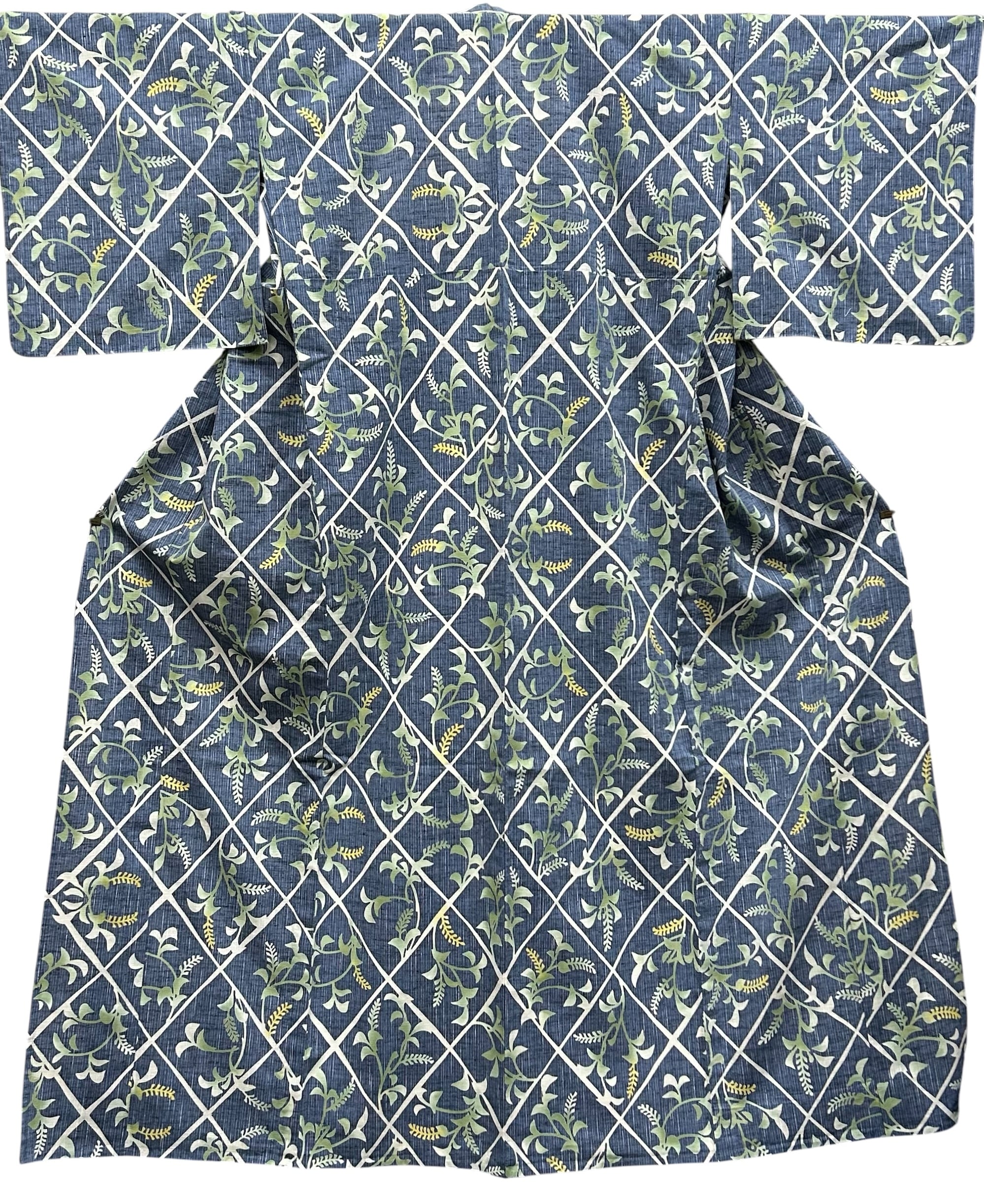 浴衣 新品 竺仙 奥州小紋 熨斗目花色 花柄 裄丈 69.5㎝ K6850 | 着物