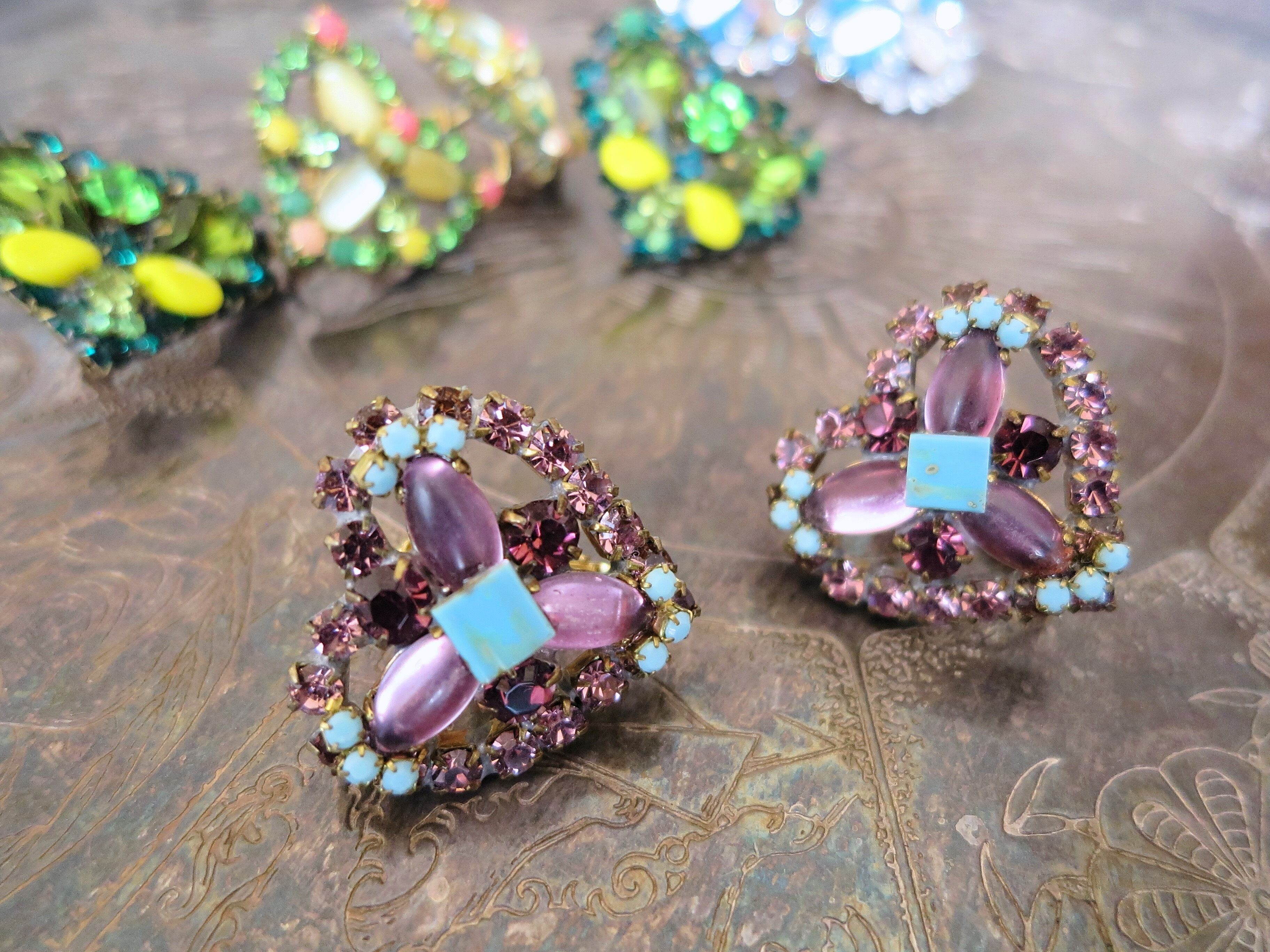 リーフピアス グリーン vintage pierced earrings <PE-lfgr> | Jumelliques