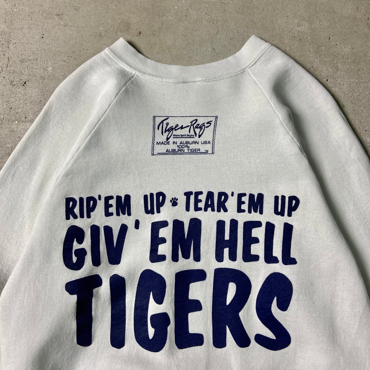 80年代 USA製 TIGER RAGS AUBURN TIGERS プリントスウェットシャツ
