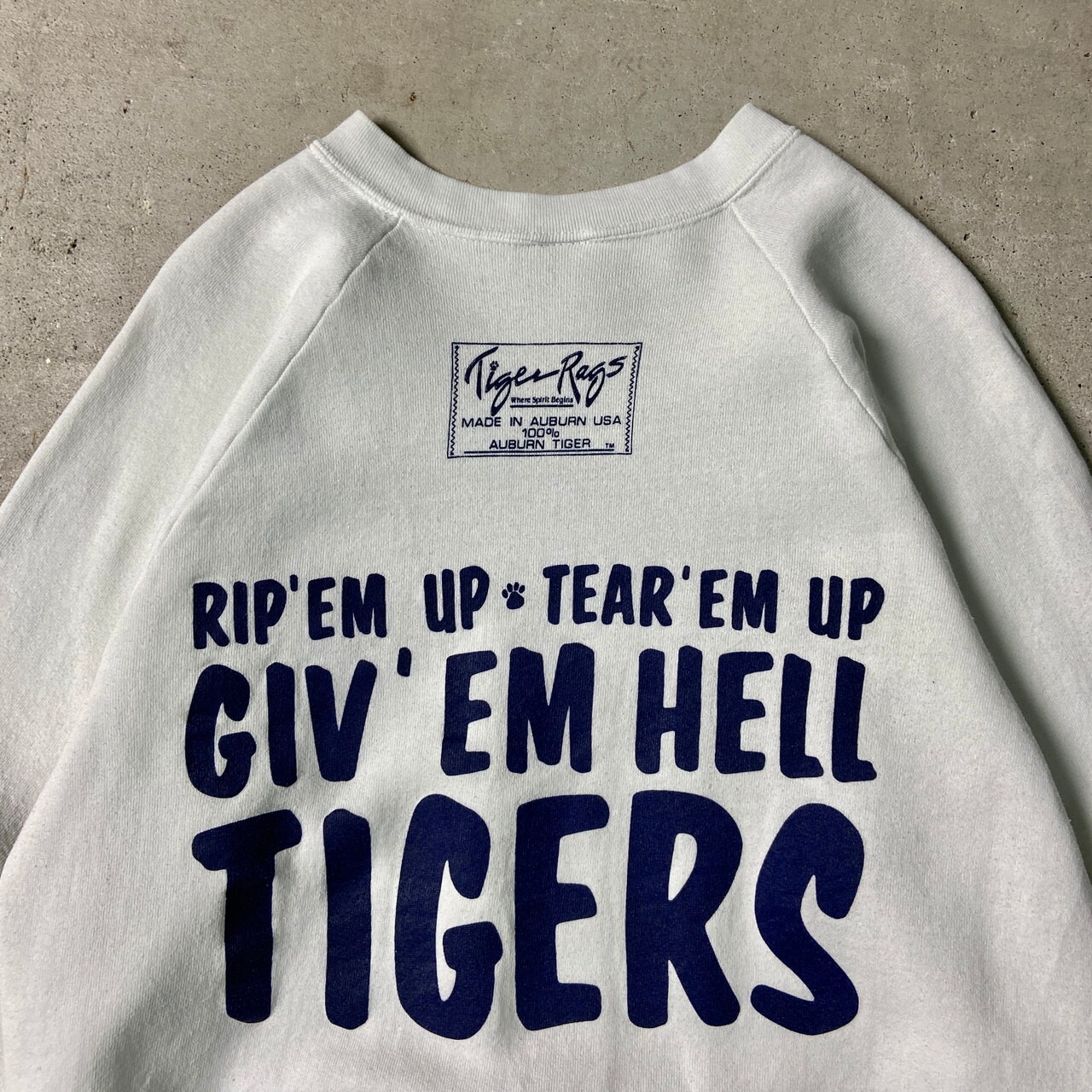 80年代 USA製 TIGER RAGS AUBURN TIGERS プリントスウェットシャツ 