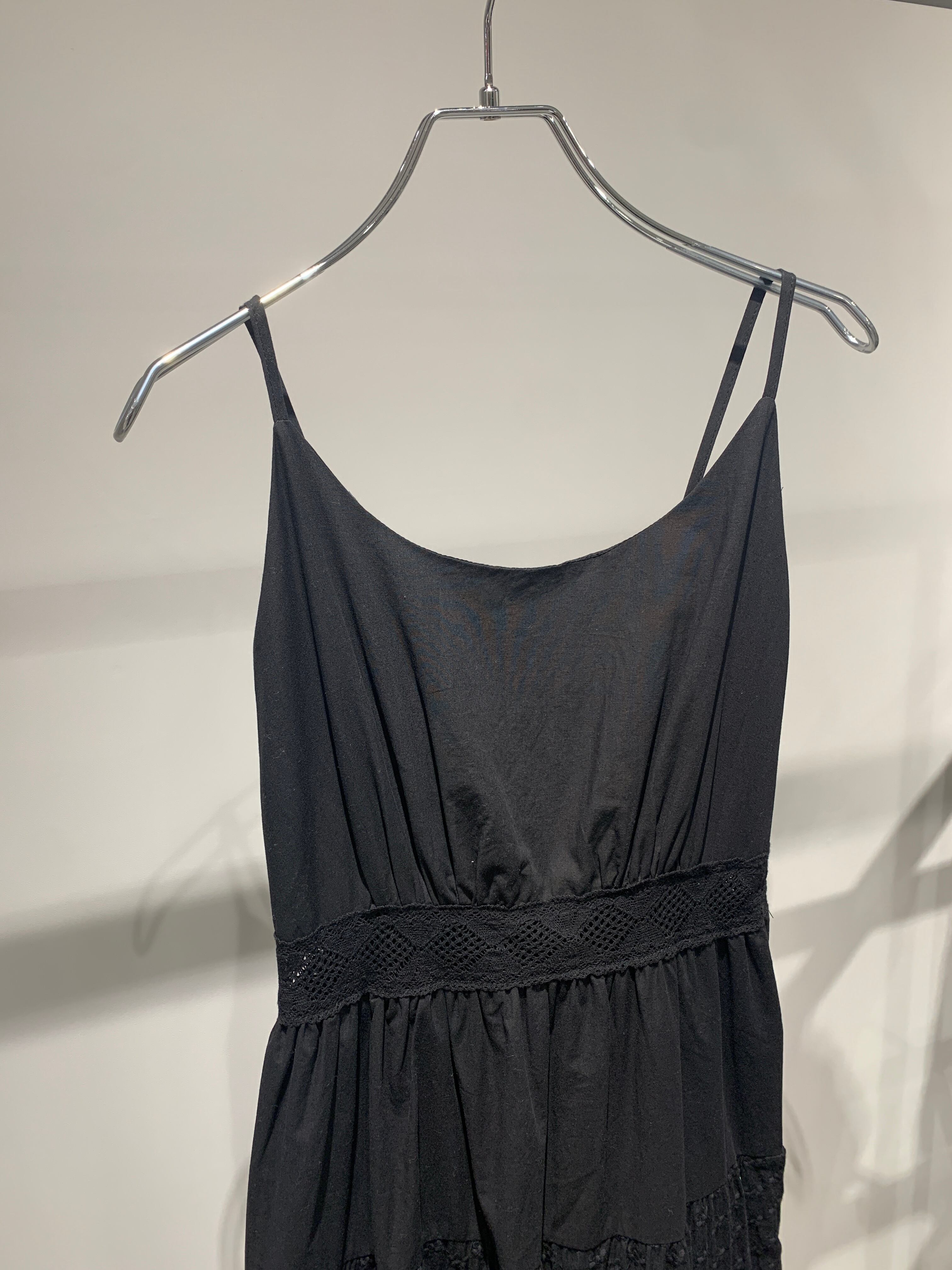 cotton lace tiered cami one-piece