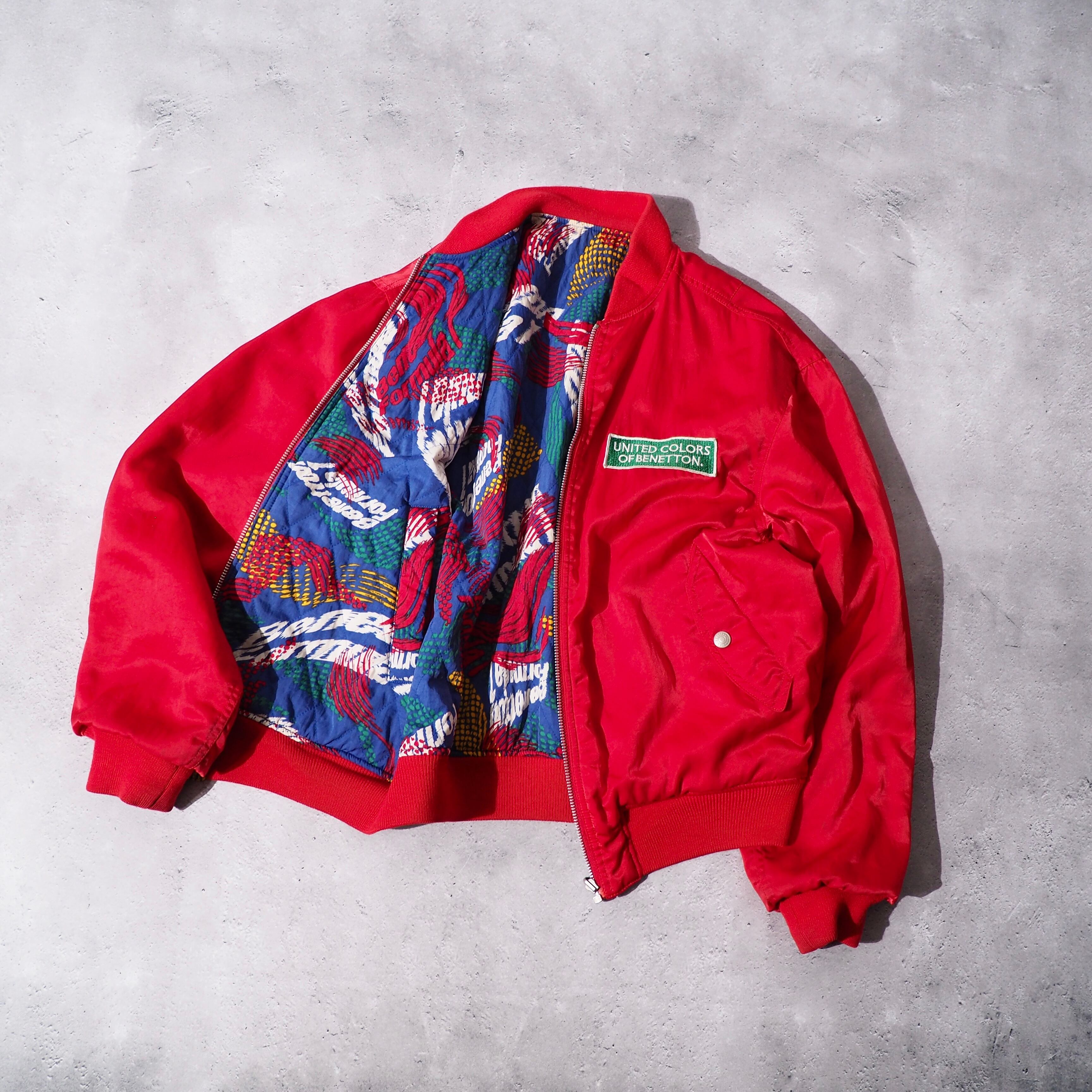 1990s ” Benetton Formula 1 ” 2way Reversible vintage loose MA_1 flight jacket