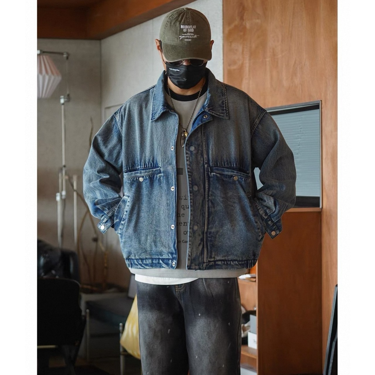 Vintage wash denim jacket 1224 - 9