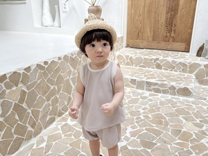 【Bebe nine】ワッフルブルマツーピース アイボリー 70〜80cm　24047