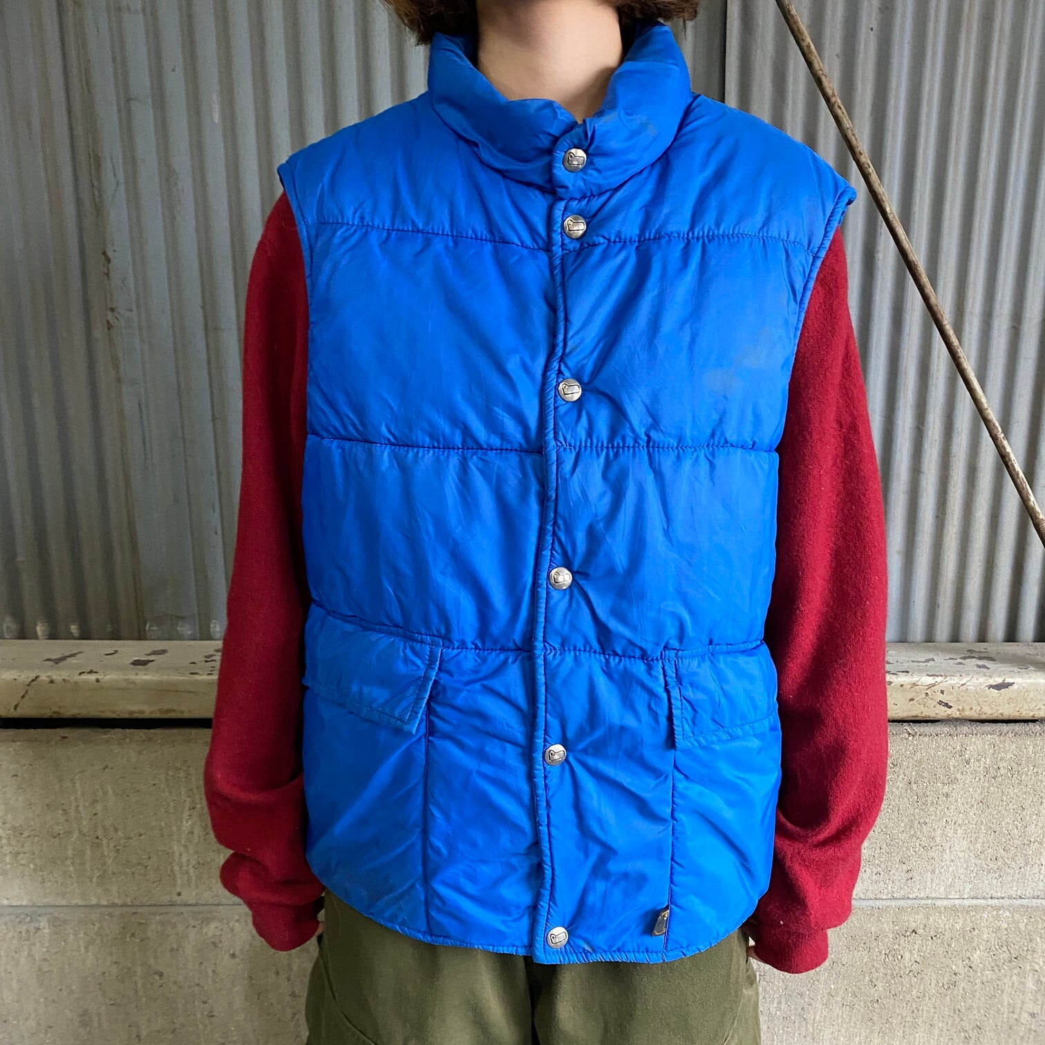 VINTAGE 70s  80s白タグwool rich ダウンベスト　グリーン