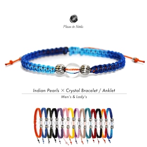【高品質の水晶を肌身離さずお風呂でも仕事でも24時間つけっぱなし!】Indian Pearls × Crystal Bracelet / Anklet【品番 26S2016】