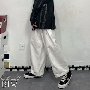 【韓国メンズファッション】メンズ ワイドレッグパンツ ストレート 無地 リラックス カジュアル BW1694