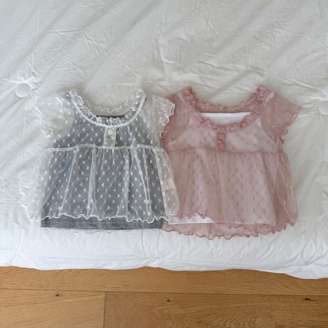 [予約] ninibello - love me shasha T-shirt & camisole set