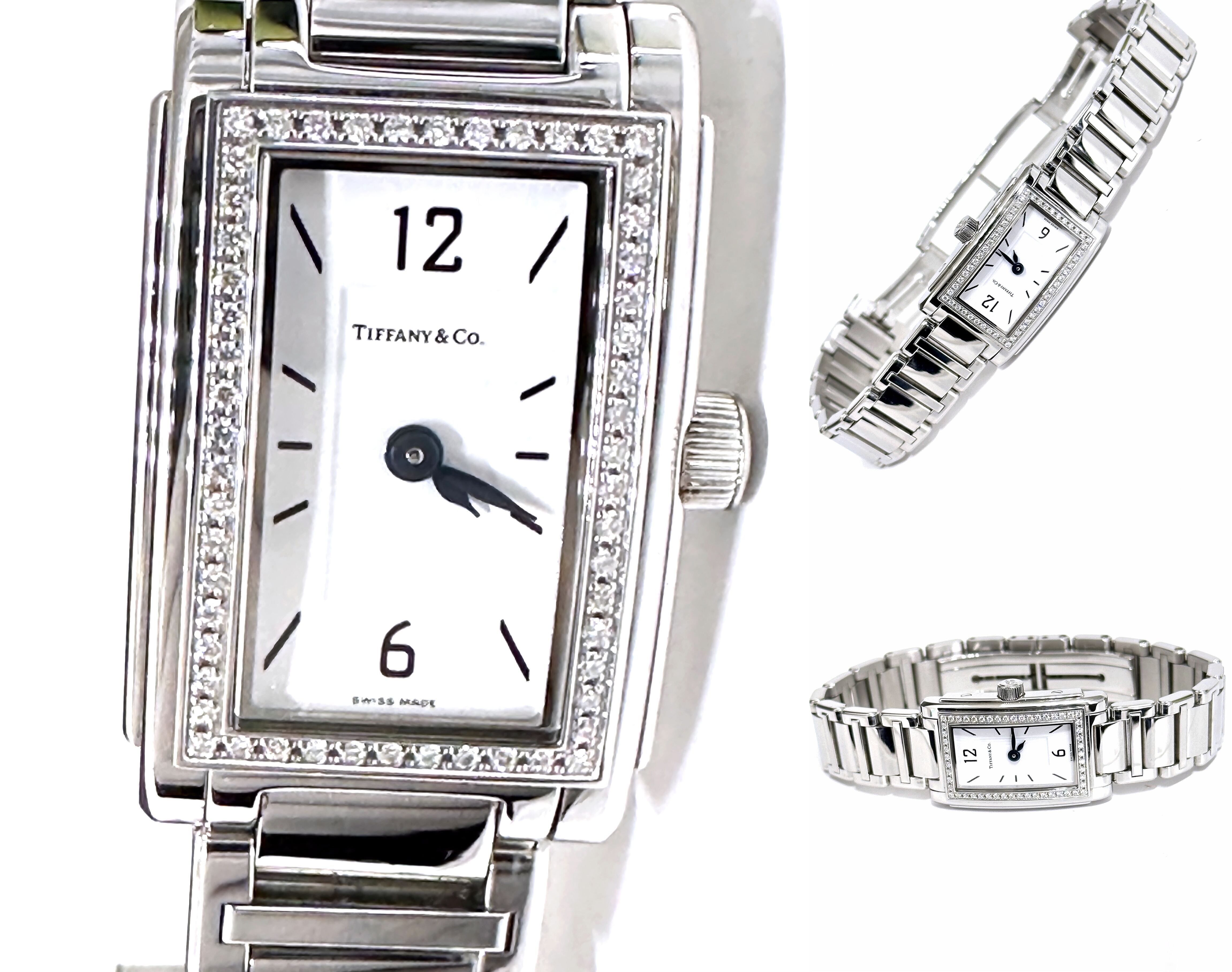 美品♡ TIFFANY＆CO ティファニー　ダイヤモンド　時計　電池交換済み TIFFANY＆CO ティファニー グランド レクタンギュラー ダイヤモンド