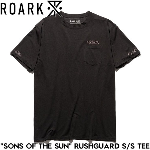 【送料無料】ROARK（ロアーク）ラッシュガード Tシャツ メンズ 半袖 吸汗速乾 UVカット アウトドア SONS OF THE SUN RUSHGUARD S/S TEE RGTJ1120-BLK 正規品L
