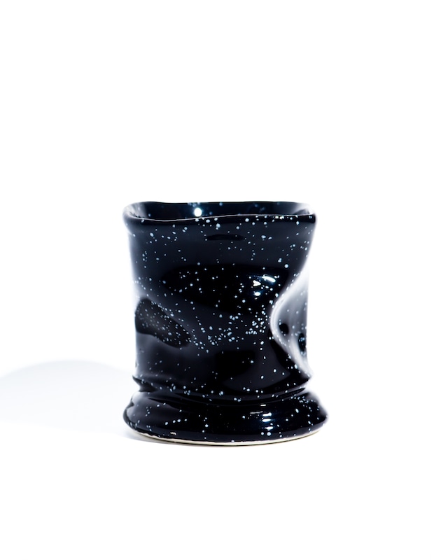Ceramic splatter irregularly shaped mug