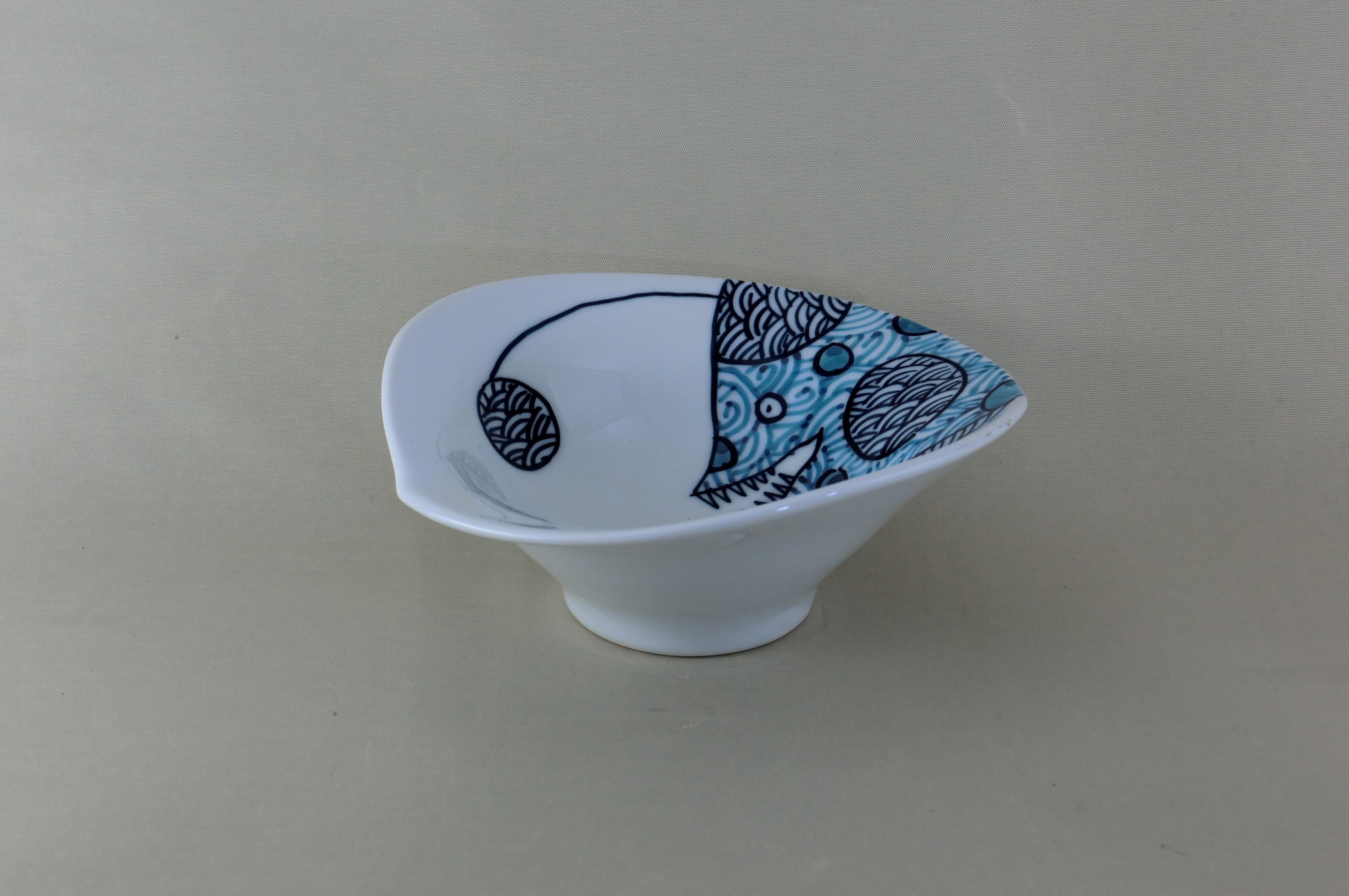 変魚シリーズ　朝顔小付　ちょうちん（青）