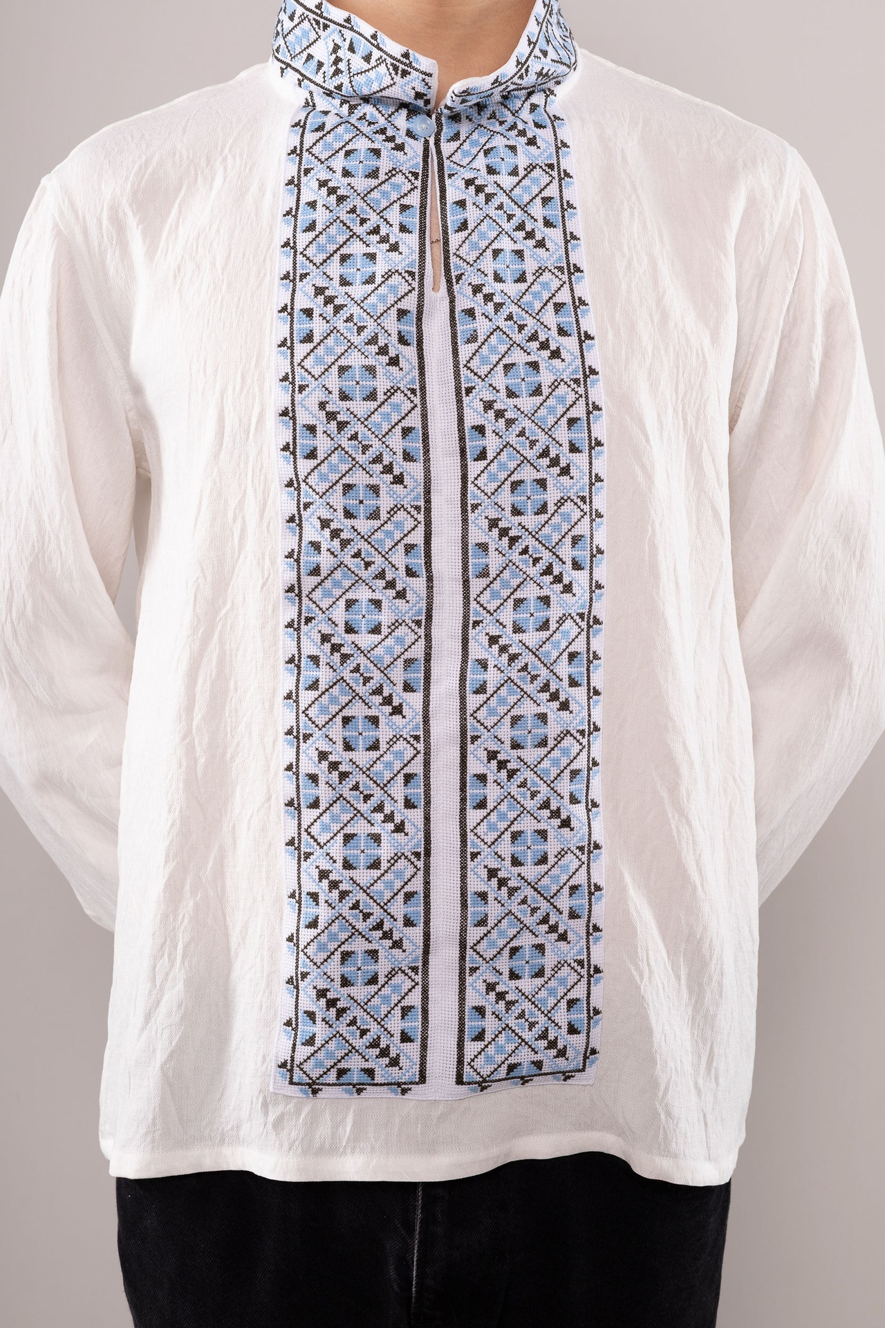 ウクライナ刺繍ヴィシヴァンカ　クロスステッチ手刺繍　Mサイズ　メンズ - 8