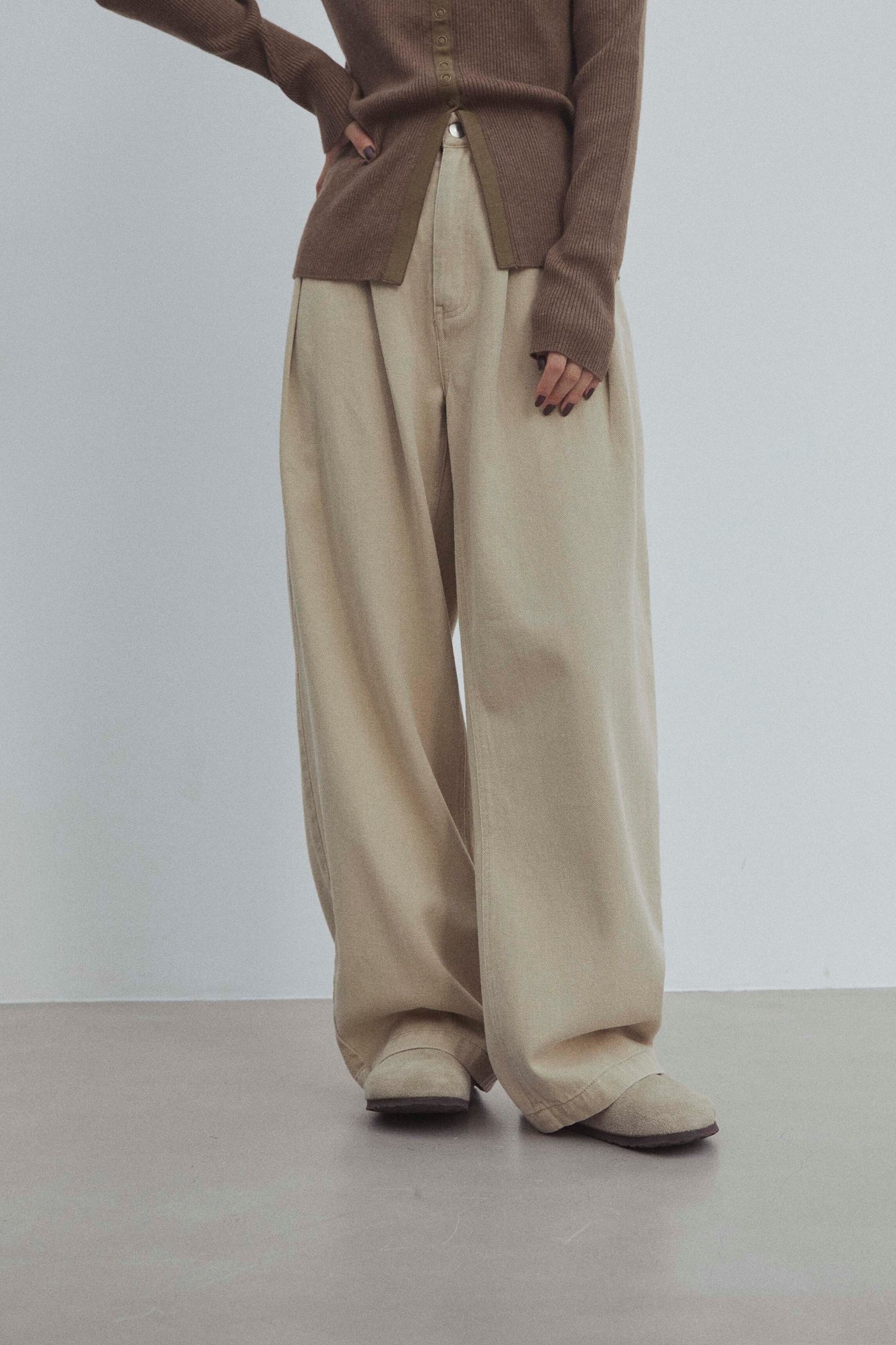 DU250733 Twill Tuck Pants 【T sizeあり】