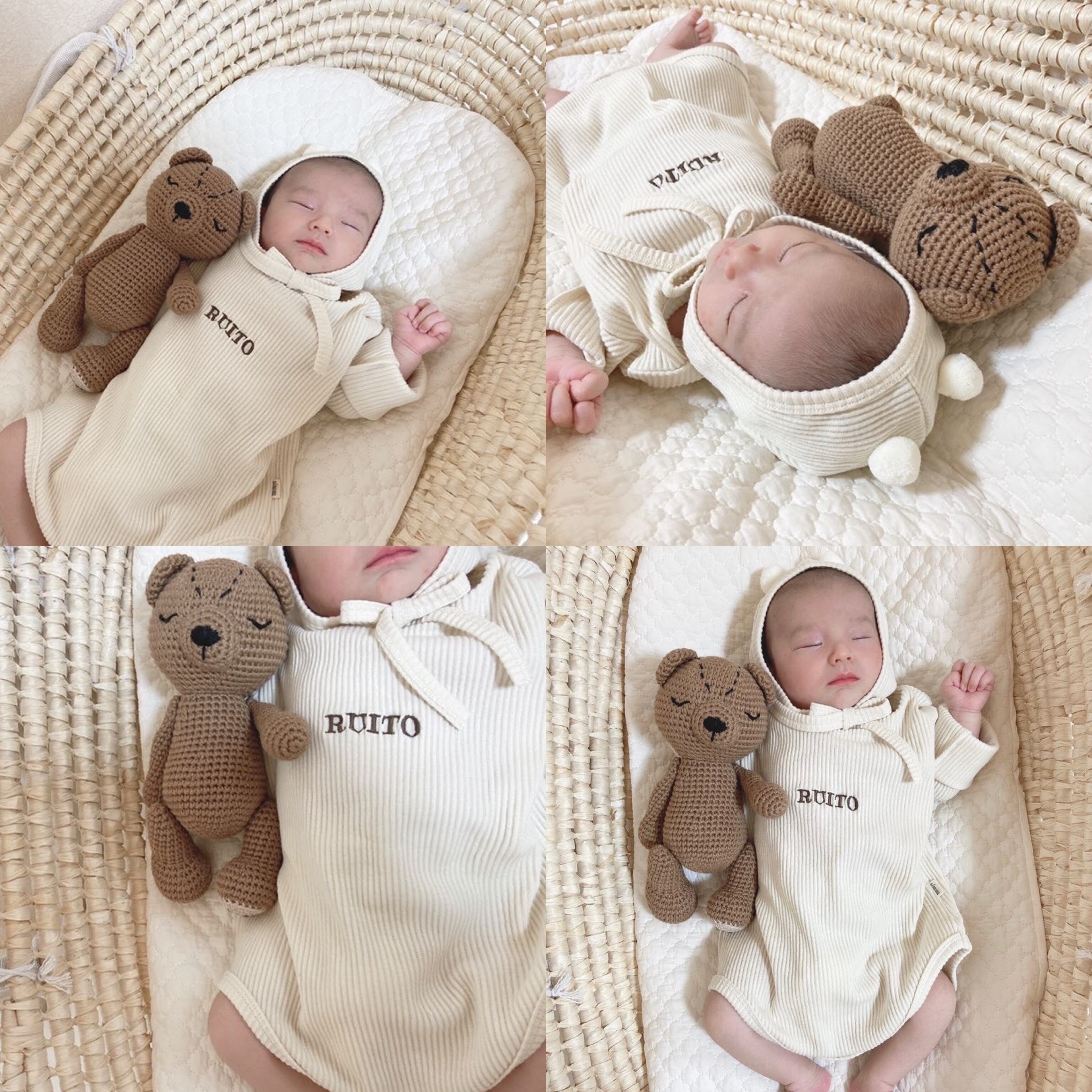 即納»〖BABY〗名入れ︎︎︎︎︎☺︎ロンパース ボンネットset | Orini