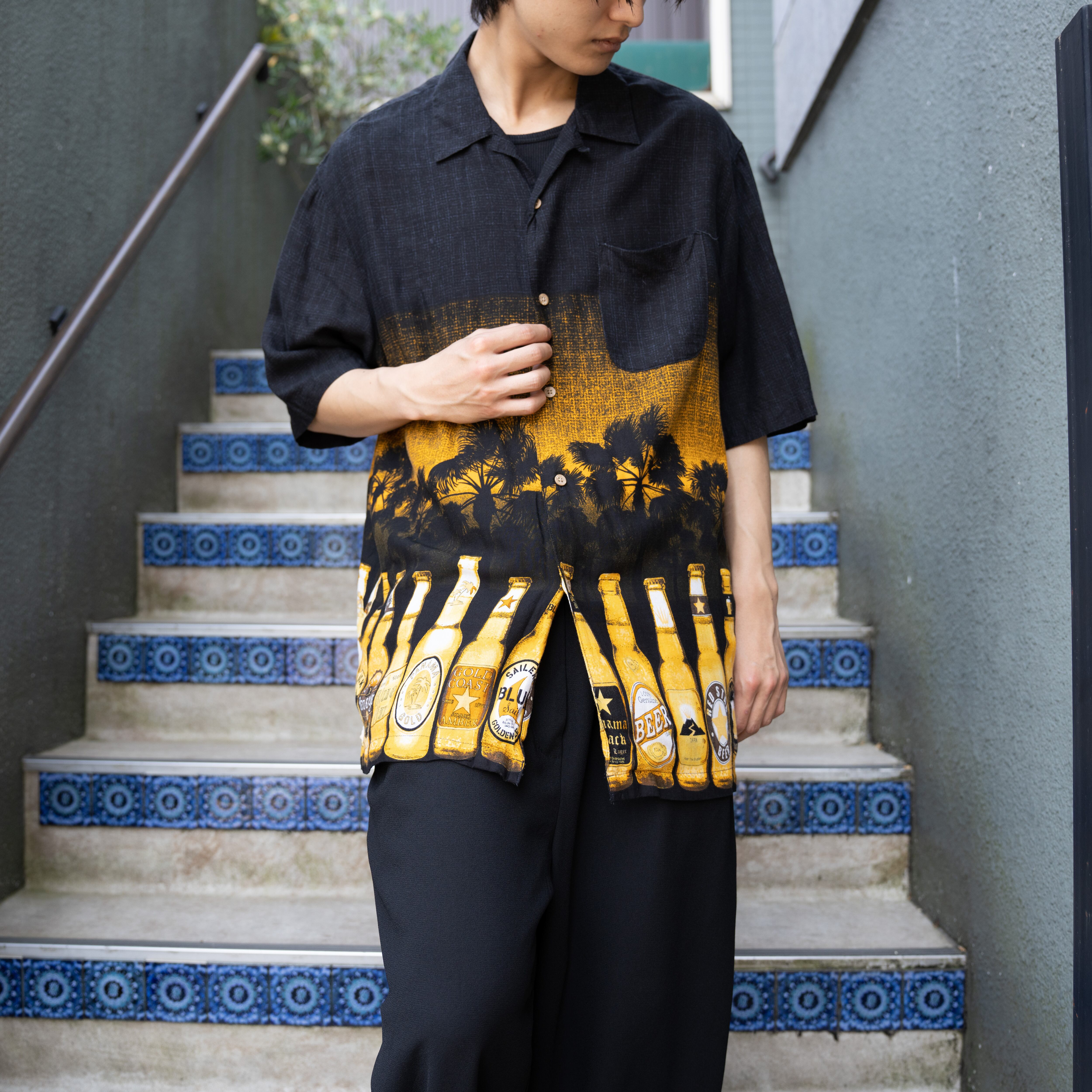 メール便対応！ USA VINTAGE アメリカビール瓶柄プリントデザイン