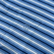 イタリア製 dunhill ダンヒル ポケット付き ボーダー柄 半袖 ポロシャツ サイズ S /水色ブルー系/D-TK-621/メンズ