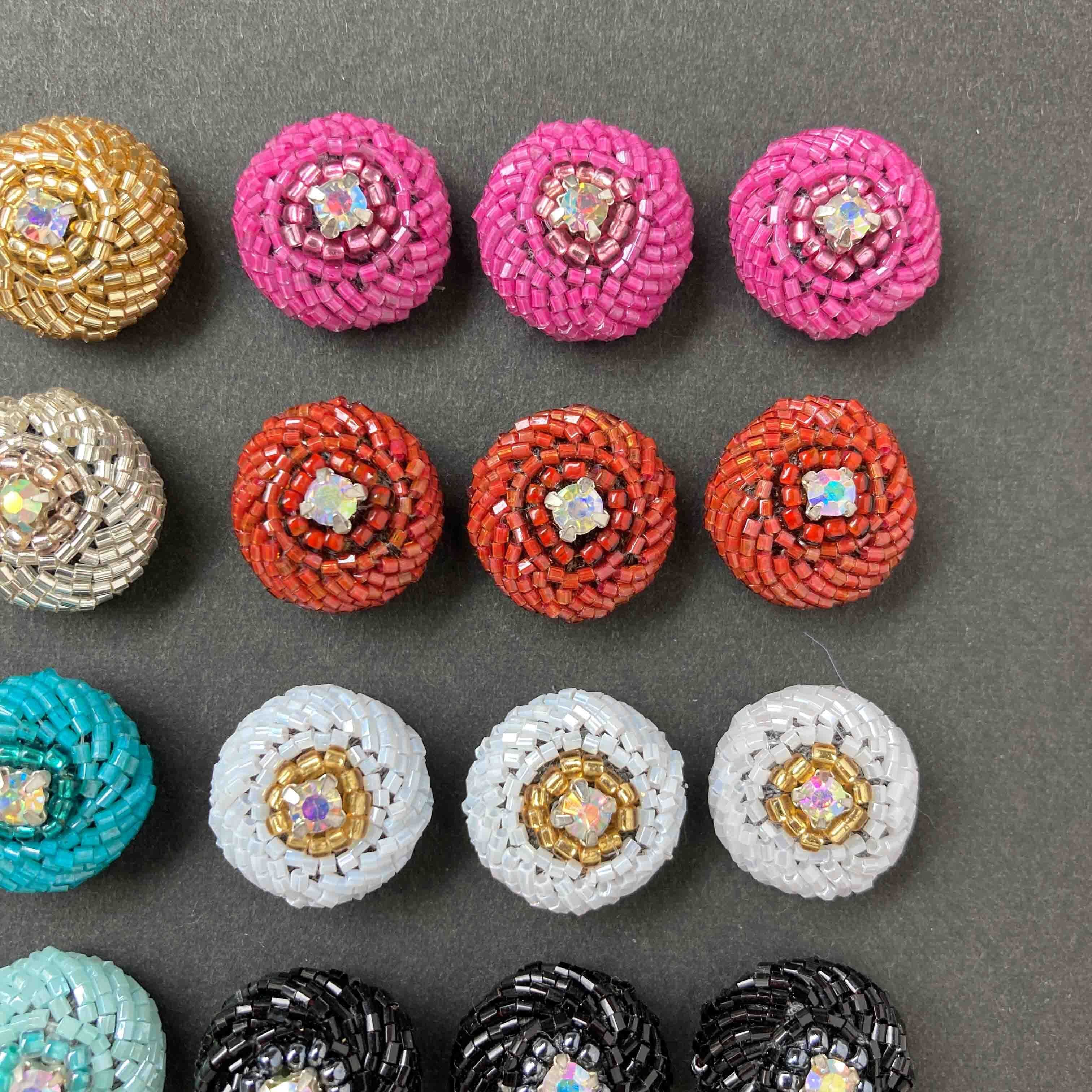 再入荷〉Duaオリジナル ビジュー付きビーズデコパーツM（18mm