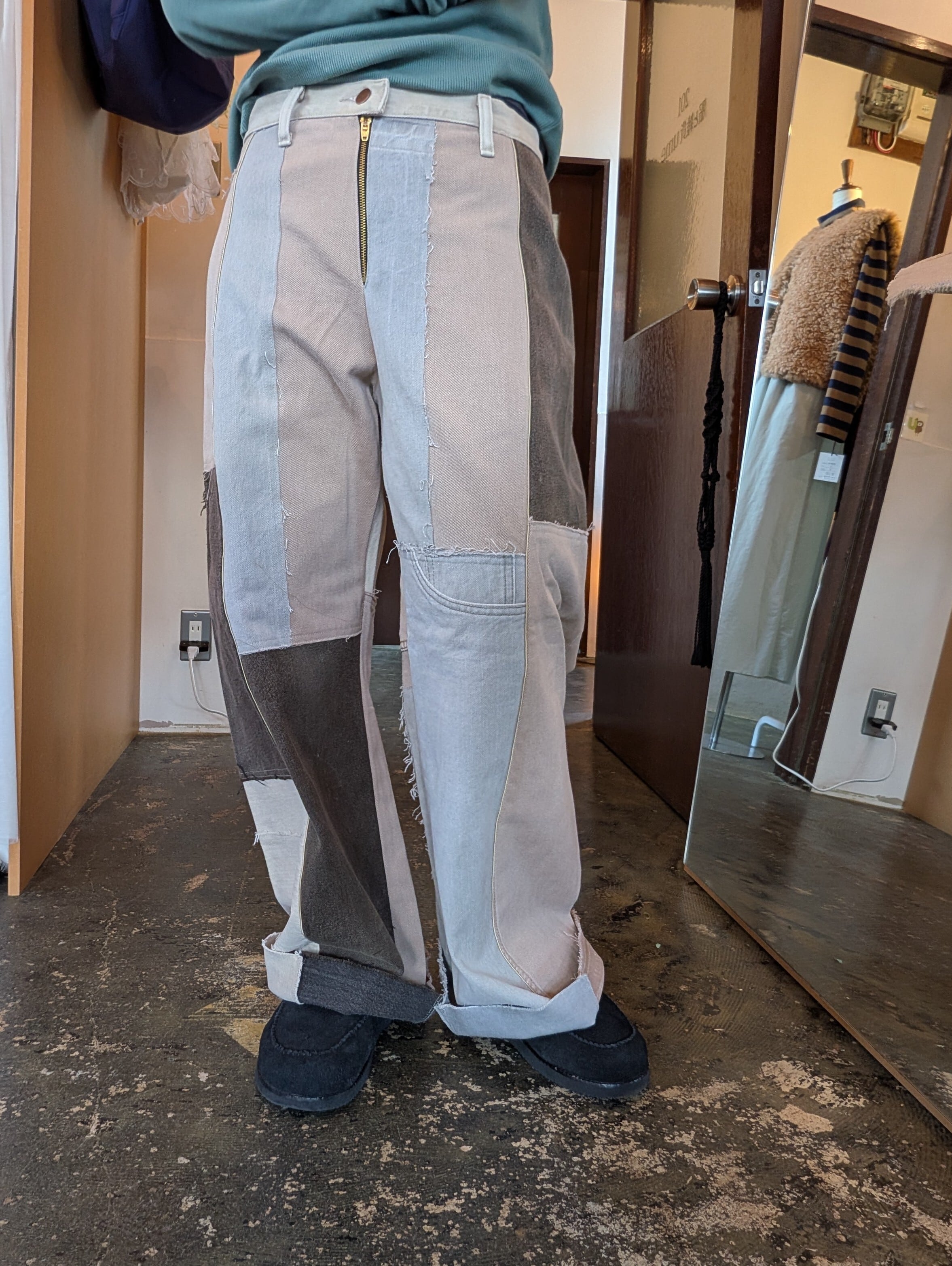 一点物［ REHERSALL ］リハーズオール / リメイクフレアデニム / BEIGE