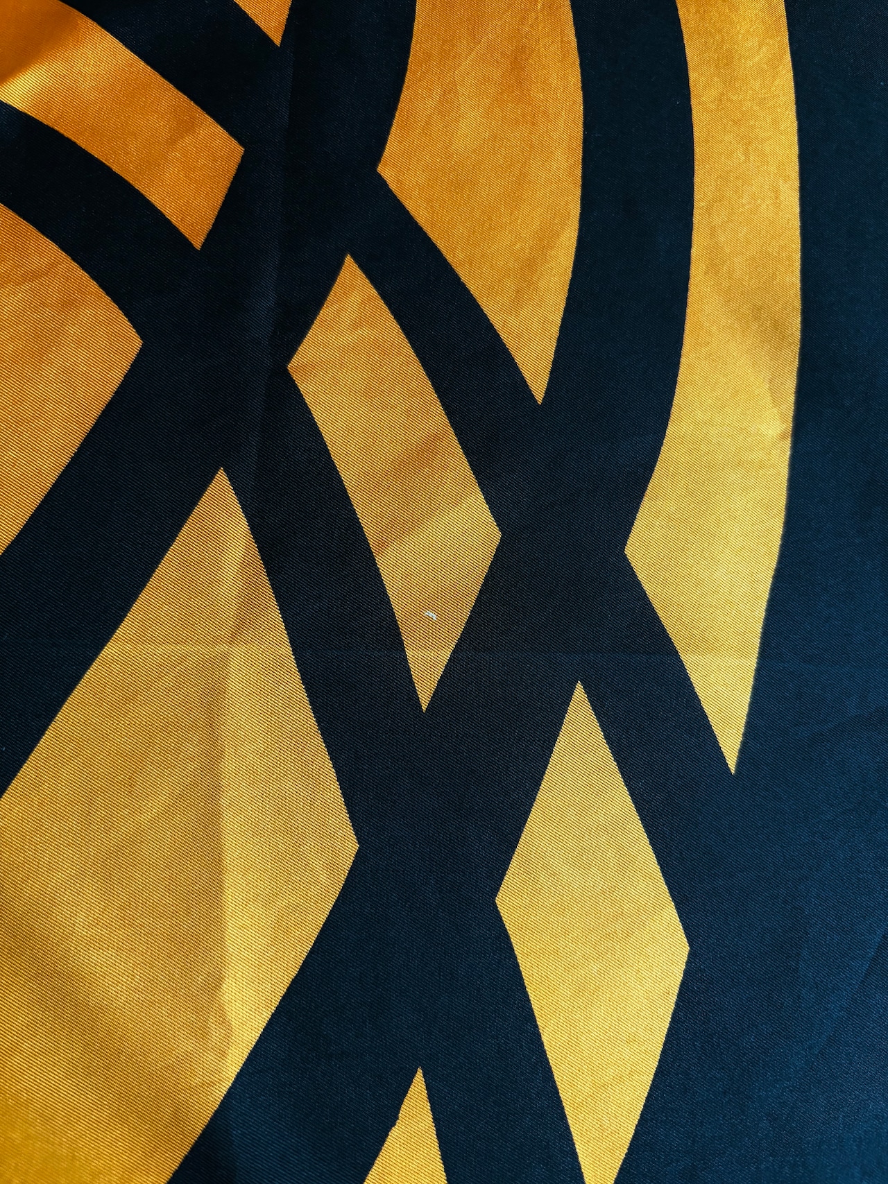 yellow & black abstract silk scarf-5152-8