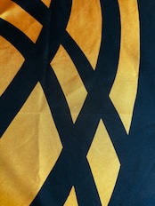 yellow & black abstract silk scarf-5152-8