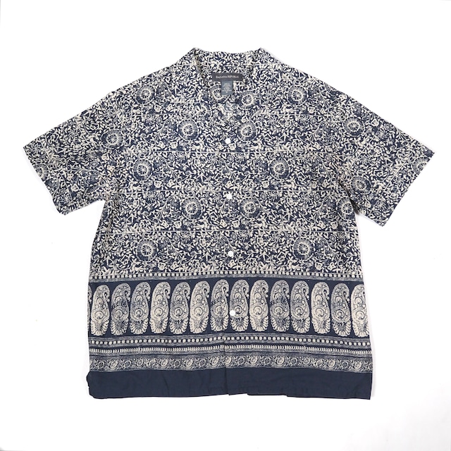 BANANA REPUBLIC open collar s/s shirt M バナナリパブリック オープンカラー 半袖シャツ