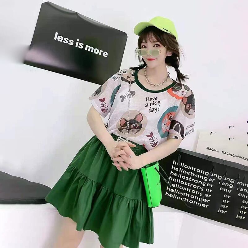 サマールーズTシャツ トップス スカート 大きめサイズ 夏物 ミックスインファッション97906739378