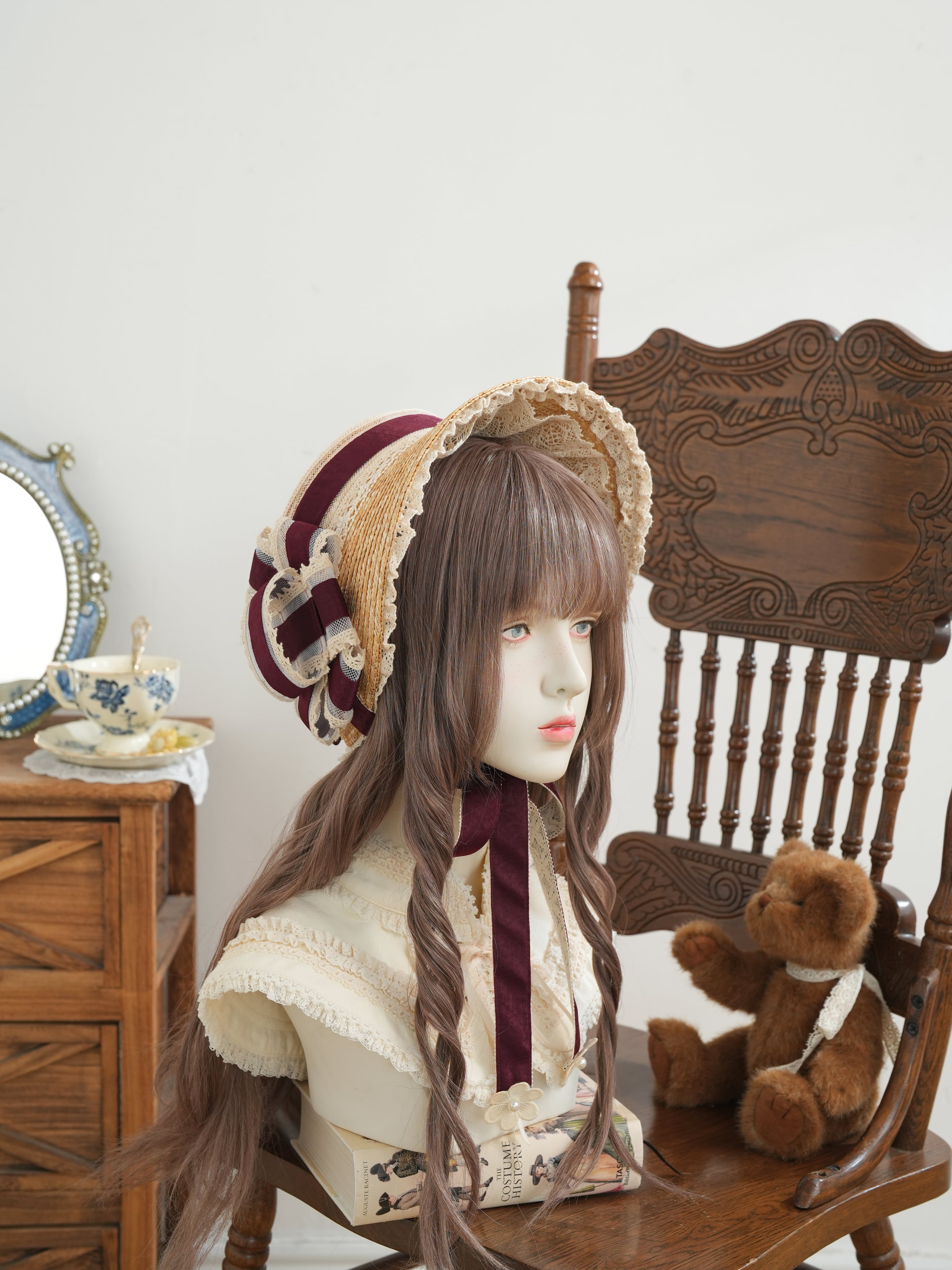 木陰のほほえみ 麦わらリボンボンネット | HoshibakoWorks