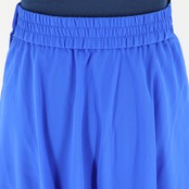 【美品 日本製 社交ダンス衣装】ブルー Chacott チャコット スカート レース 青 無地 軽い ミニ丈 ラテン スリット レッスン
