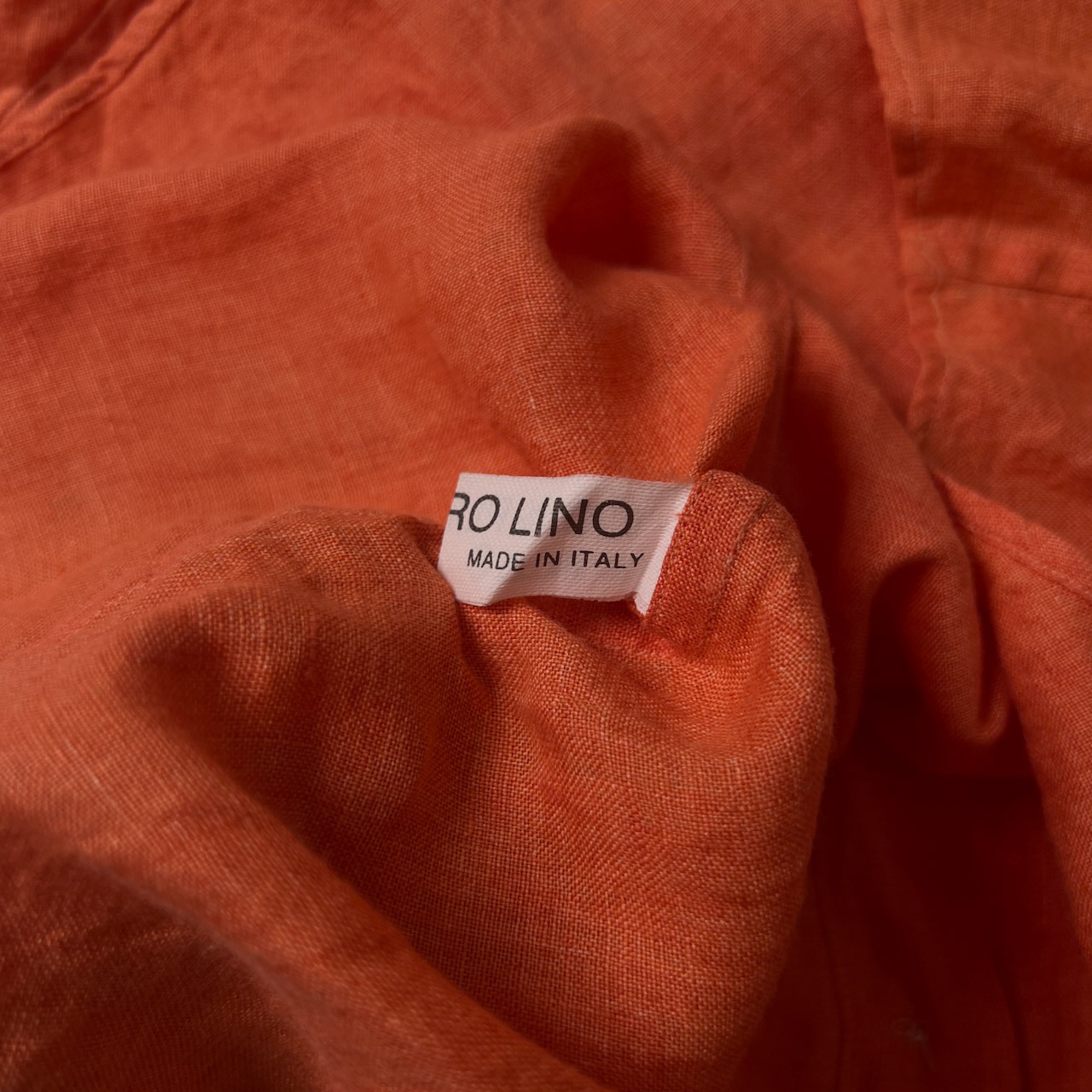 Mine Akamine ミネアカミネ リネン100% イタリア製 長袖シャツ 38/オレンジ