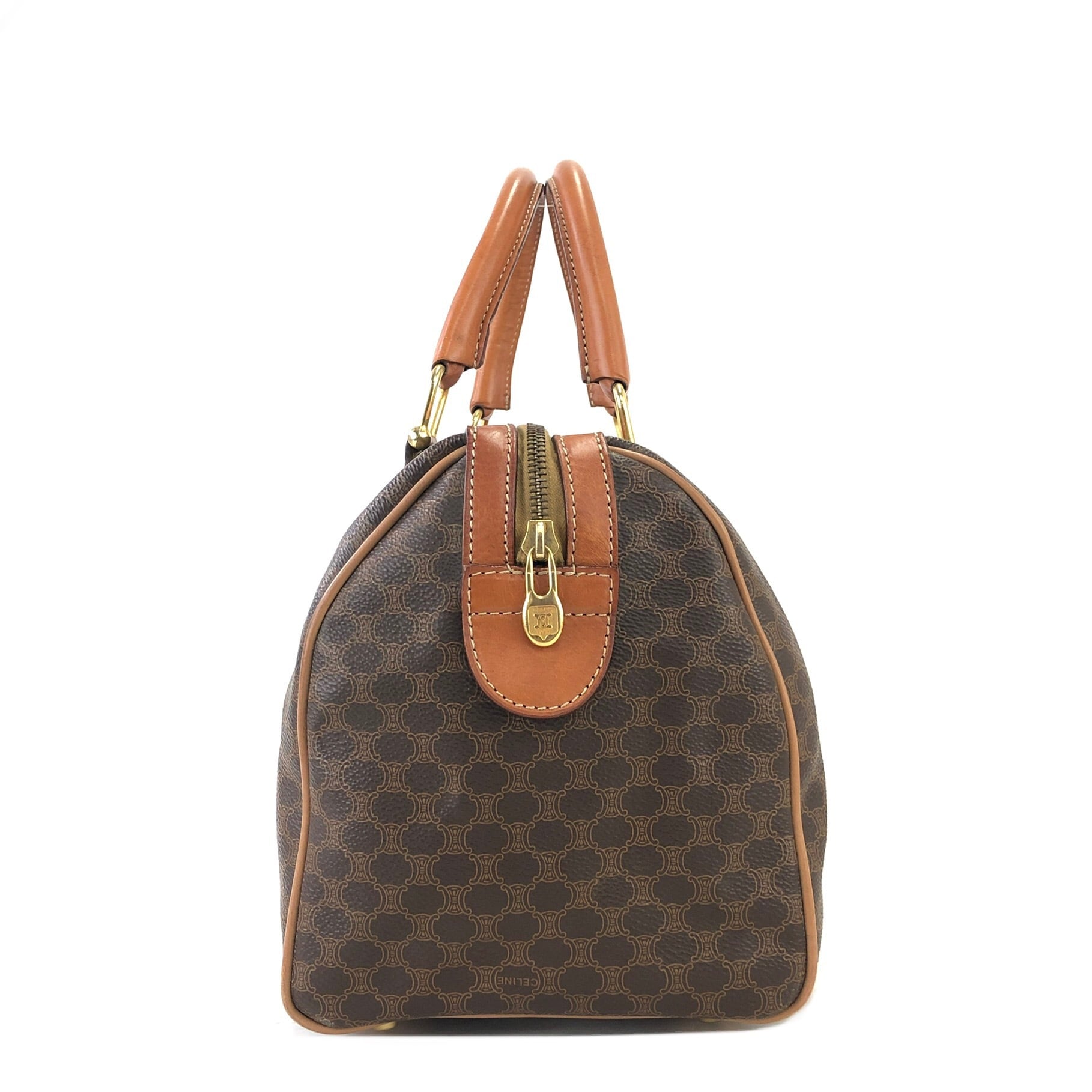 CELINE セリーヌ マカダム ブラゾン ボストンバッグ ブラウン CELINE セリーヌ マカダム ブラゾン ボストンバッグ ブラウン