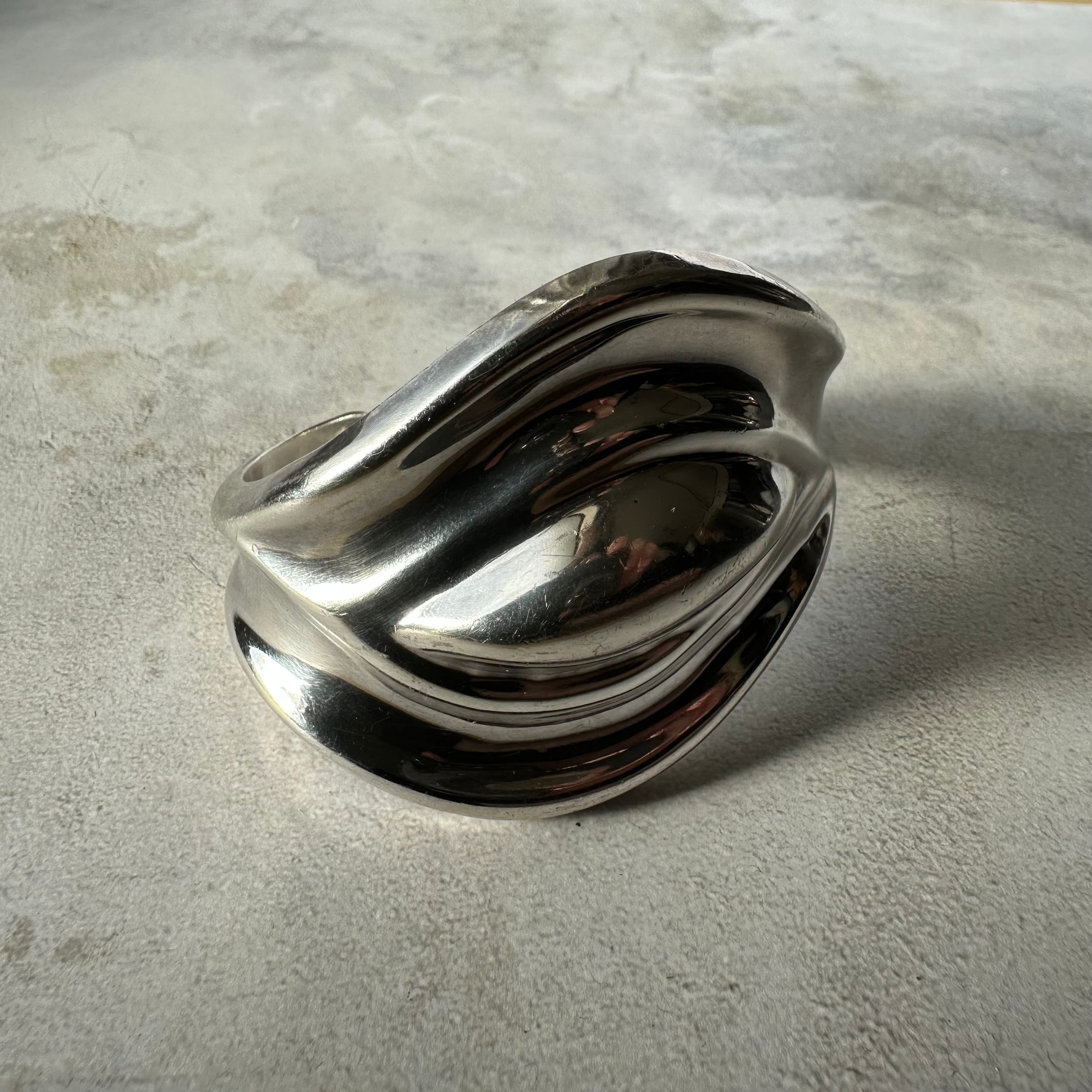 Vintage Heavy Bone Cuff Bracelet Silver925 Made in Mexico
