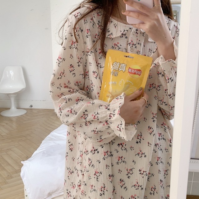 オータムスタイルフローラルスカート ロング コットン 秋物 花柄 萌量不足35582253388