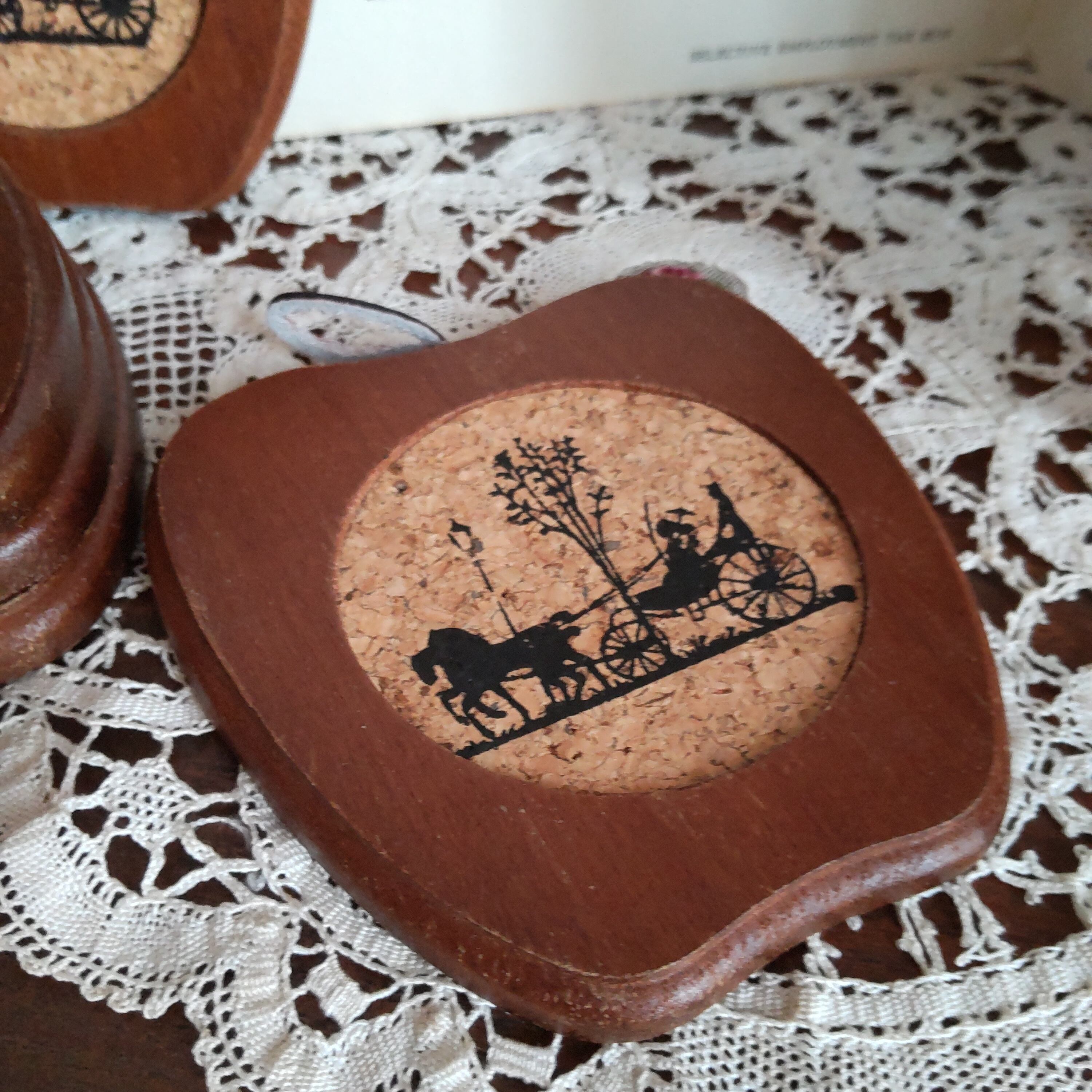 昭和レトロ 馬車柄グラス コースター付 | eve