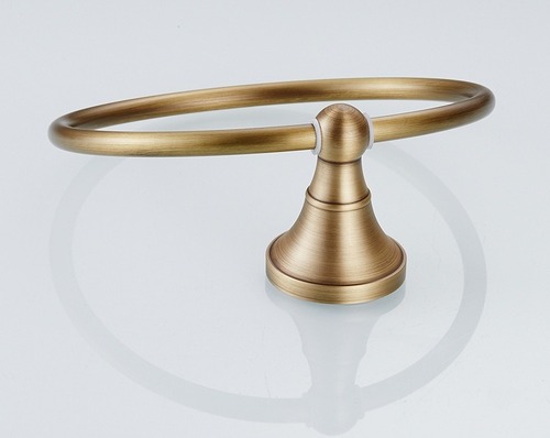 アンティーク 真鍮 ラウンド バスルーム タオルリング タオルラック ホルダー ローブハンガー ゴールド ヴィンテージ