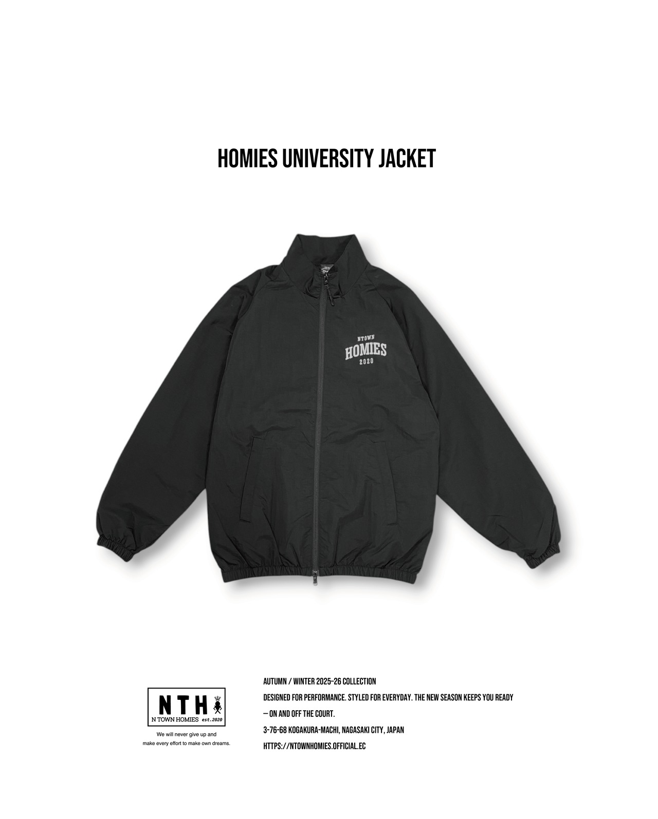 HOMIES UNIVERSITY JACKET color Black - 1