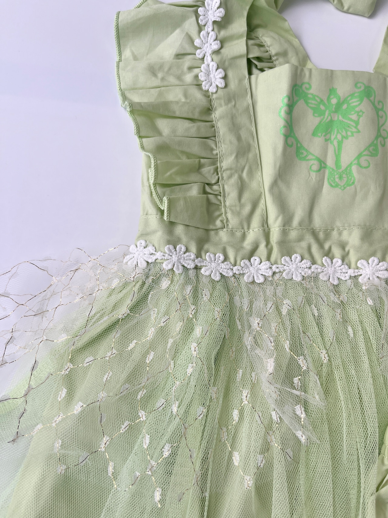 クーポンで3,080円→1,833円【即納】100size訳あり品プリンセスベビードレス 3点セット green【海外輸入服 子供服 ドレス】