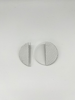 DOT LEATHER AND ACRYLIC EARRINGS