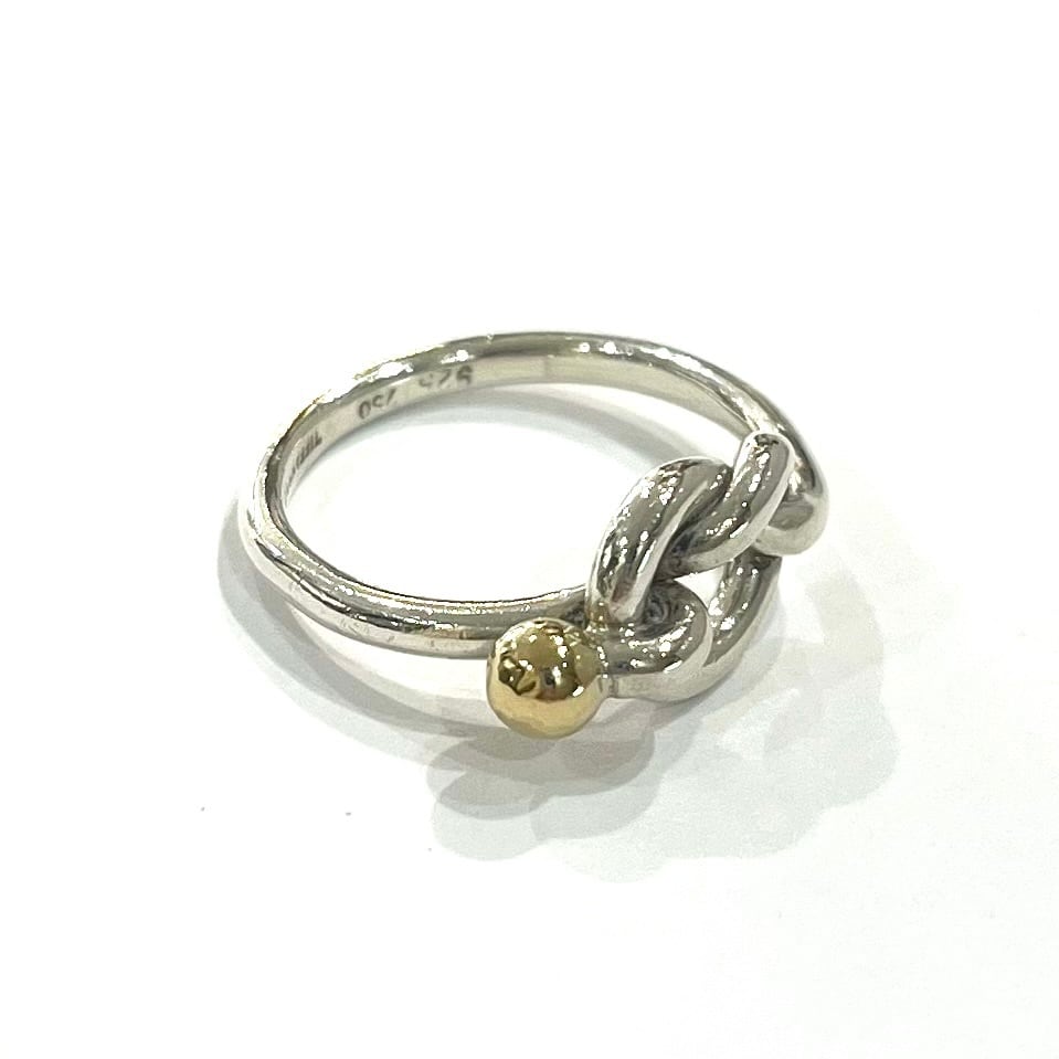 TIFFANY&CO】【12-13号】2399 結コンビツイストノットリングシルバー TIFFANY&CO】【12-13号】2399 結コンビツイストノットリングシルバー