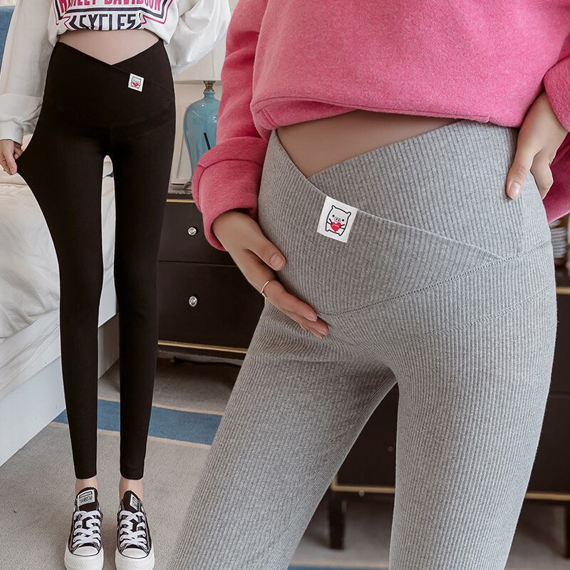 【新作】【送料無料】 マタニティウェア2020秋冬新糸漫画ラベリングレギンス、アウターウェア妊婦ダブルベリーリフトパンツ-アリババ オータム 秋物 ウィンター 冬物 expec236890583623