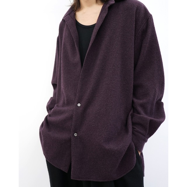 [Blanc YM] (ブランワイエム) BL-25A-CSJ CASHMERE SHIRT JACKET (PURPLE)