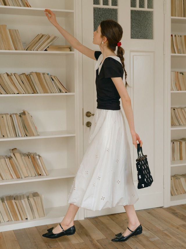 Juliette Eyelet Balloon Skirt F0727