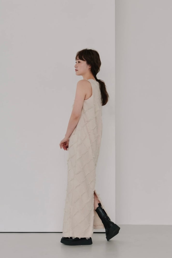 【新品未使用】Hellaカットジャガードパッチワークドレス Hella cut jacquard patchwork dress カットジャガードパッチワーク