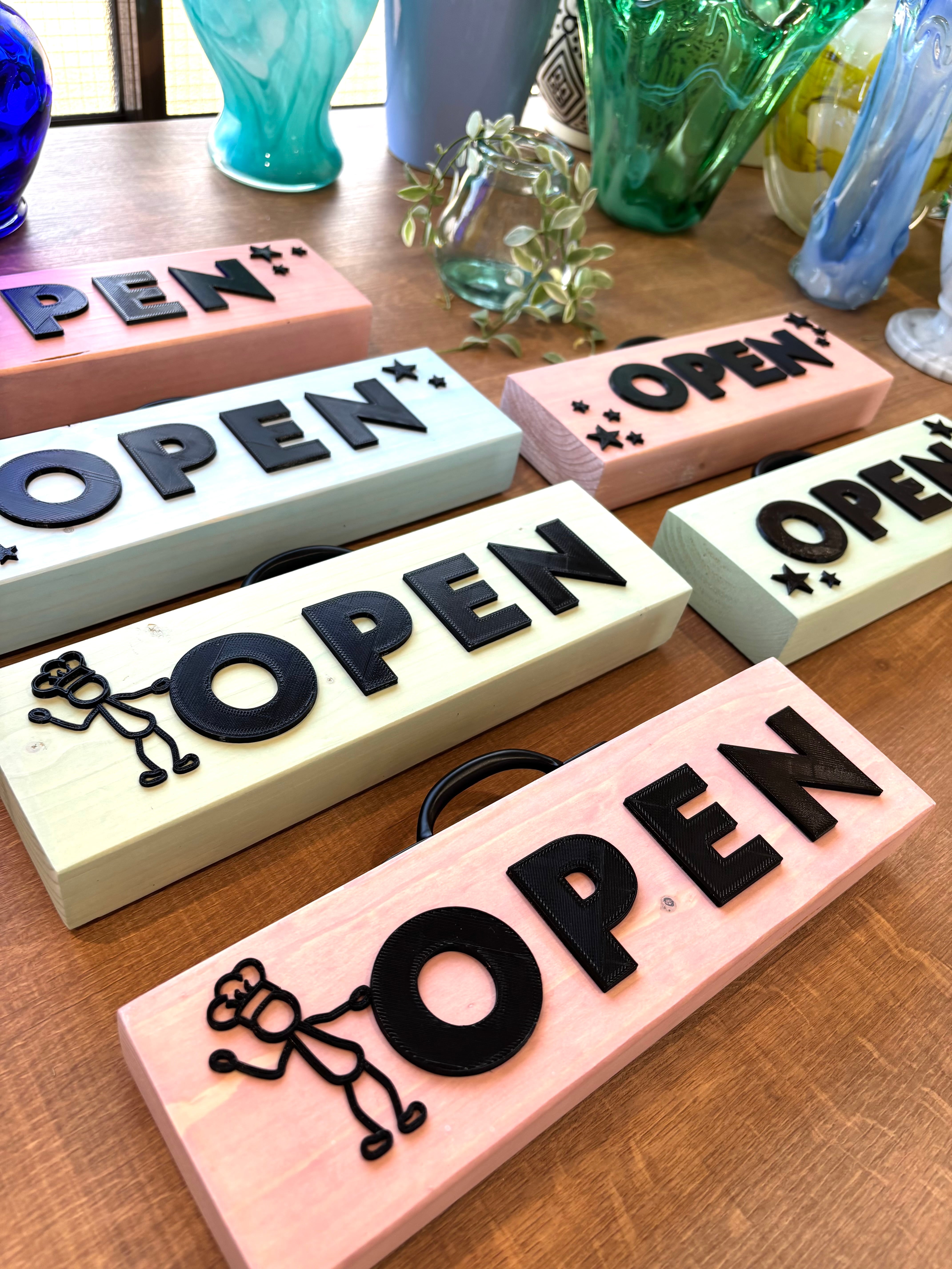 【1点もの】オープン&クローズ看板_パステルカラーver