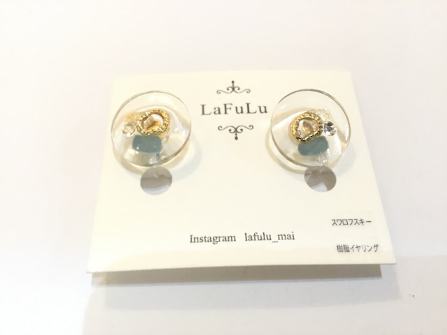 LaFuLu 透明ラウンドイヤリング